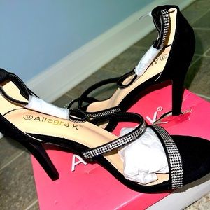 Black heels with silver detailing